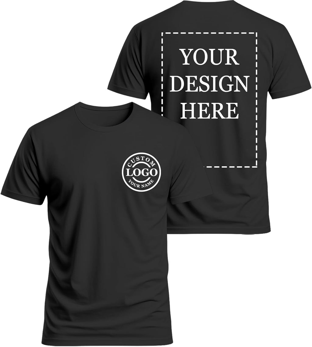 Custom T Shirts for Men Women,Personalized Shirts with Photo Logo Text,Customized T-Shirt for Front & Back Print