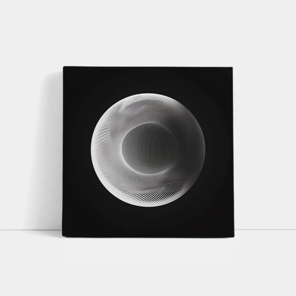 White Geometric Torus Form Black Background T-Shirts, Hoodie, Sweatshirt | TrendPluzTees.com (Image 1)