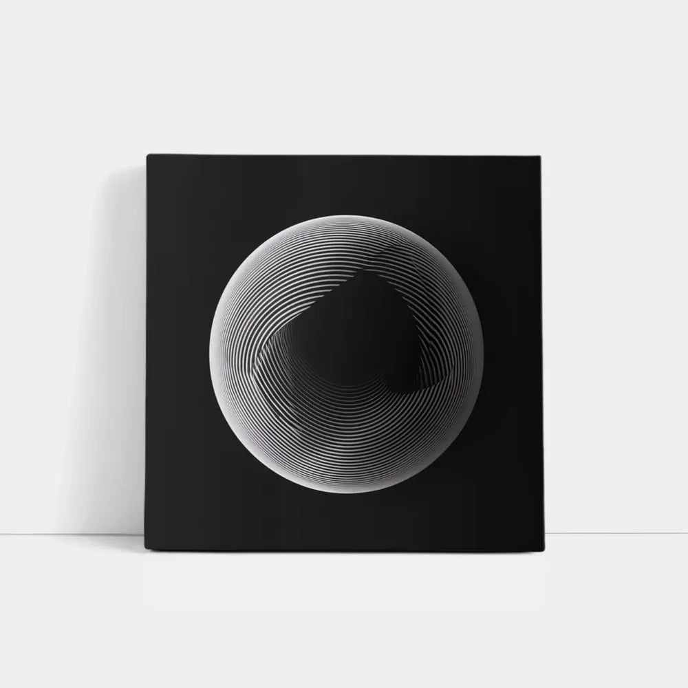 Black White Geometric Sphere Abstract Line Art T-Shirts, Hoodie, Sweatshirt | TrendPluzTees.com (Image 1)