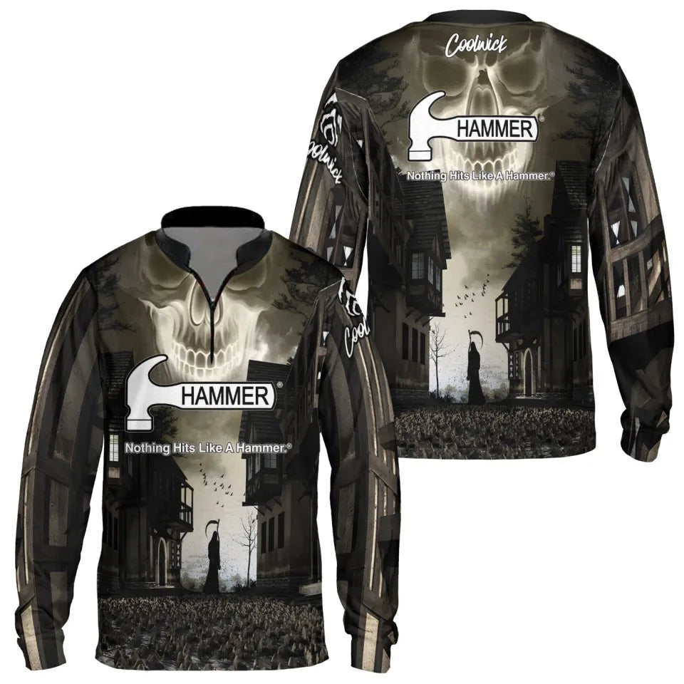 Bowling Hammer Reaper Long Sleeve Bowling Jersey Gifts