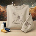 Artemis II Astronaut Embroidered Sweatshirt, NASA Space Mission Lunar Sweatshirt