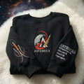 Artemis II Astronaut Moon Landing Embroidered Sweatshirt, NASA Space Mission Sweatshirt