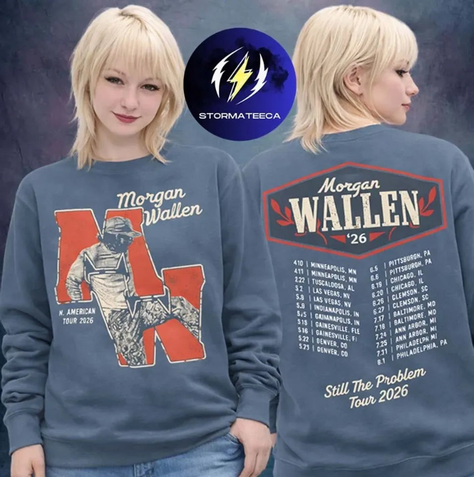 Wallen Western Merch Still The Problem Tour 2026 Concert Graphic Sweatshirt