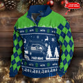 Seattle Seahawk Christmas Double Stand Collar Sport Sweatshirt