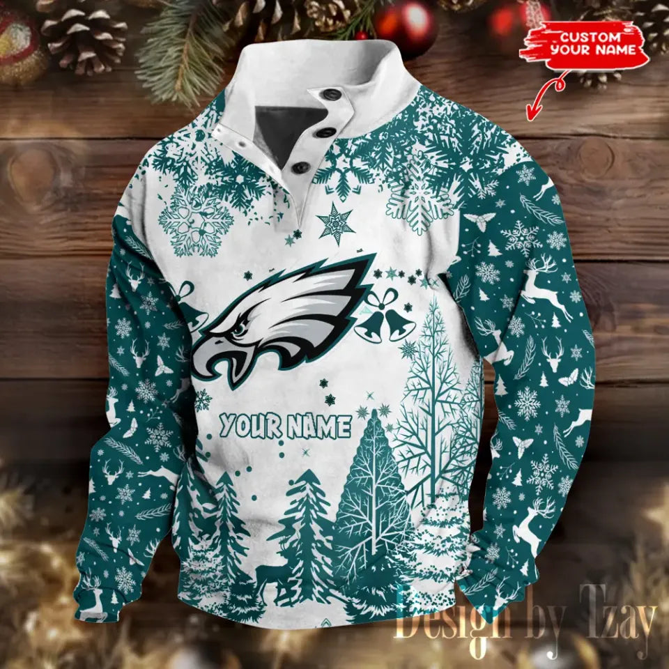 Philadelphia Christmas Double Stand Collar Sport Sweatshirt