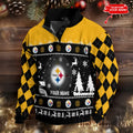 Pittsburgh Steeler Christmas Double Stand Collar Sport Sweatshirt