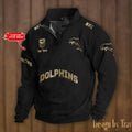 Dolphins Double Breasted Stand Collar Sweatshirt