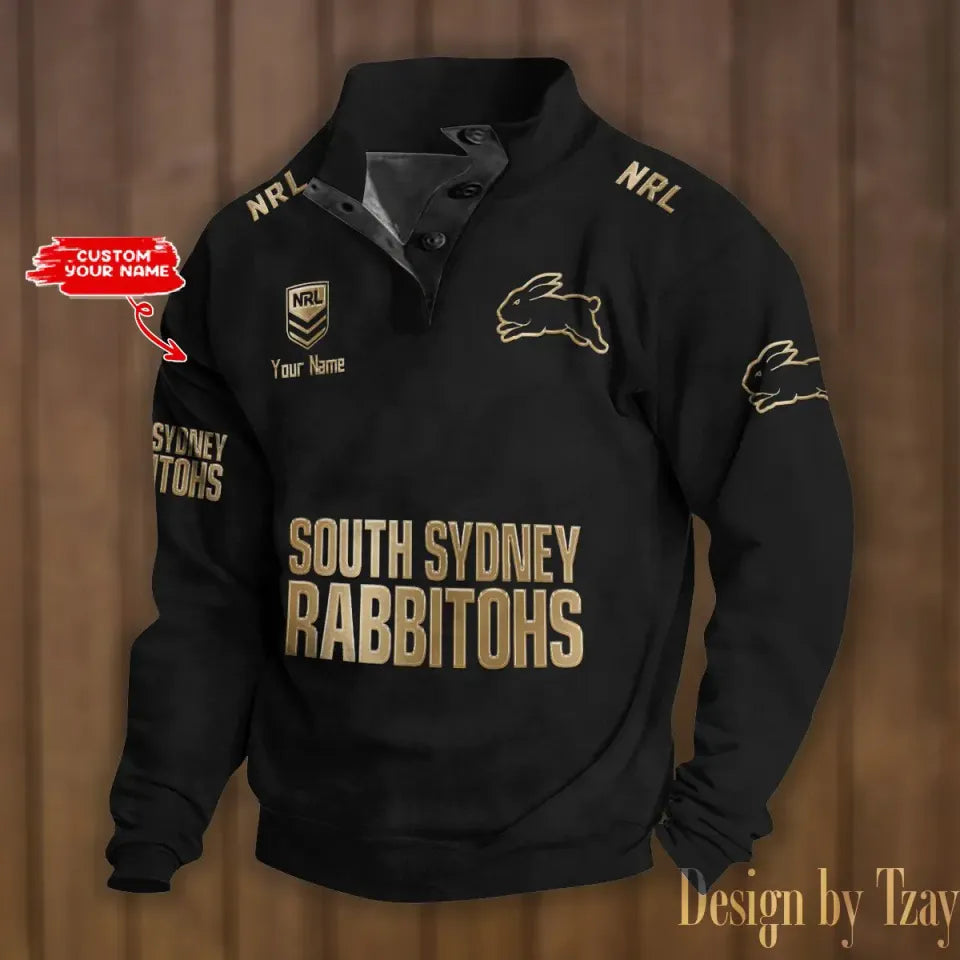 South Sydney Rabbitohs Double Breasted Stand Collar Sweatshirt