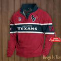 Texans football Stand Collar Sweatshirt