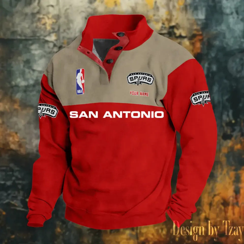 Spurs Stand Collar Sweatshirt