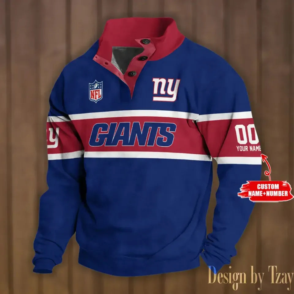 New York Giants football Stand Collar Sweatshirt