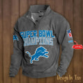 Detroit Lions Double Breasted Stand Collar Sweatshirt