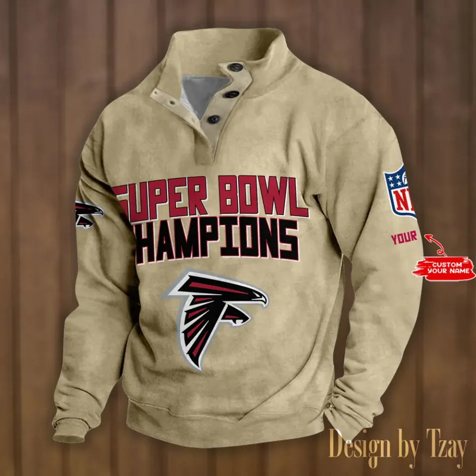 Atlanta Falcons Double Breasted Stand Collar Sweatshirt