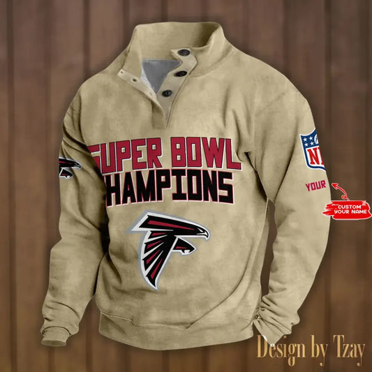 Atlanta Falcons Double Breasted Stand Collar Sweatshirt