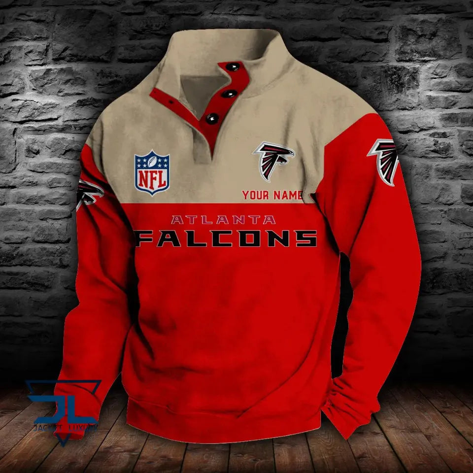 Atlanta Falcons Double Breasted Stand Collar Sweatshirts