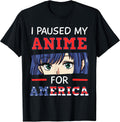 Anime Kawaii Girl Otaku Japanese American Flag 4th Of July T-Shirt