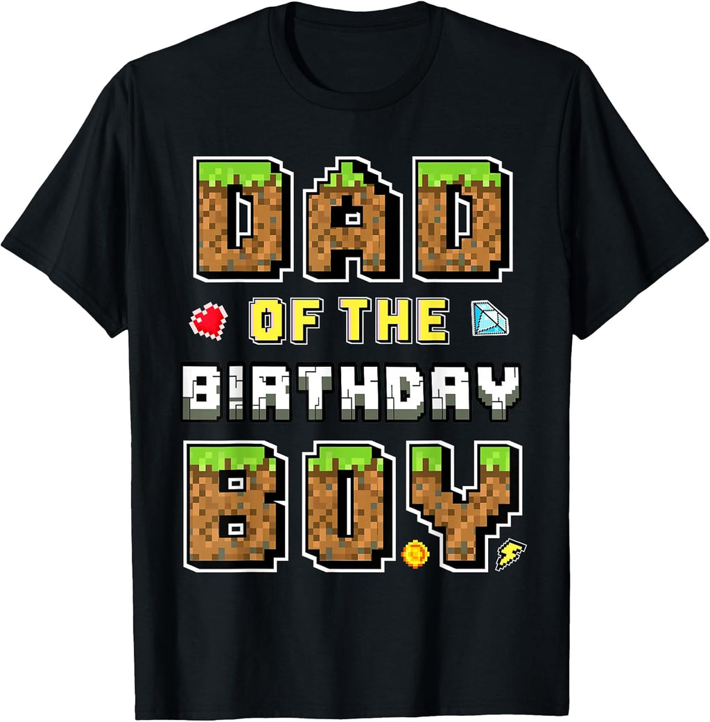 Dad Of The Birthday Boy Gamer Pixel Birthday Party Matching T-Shirt