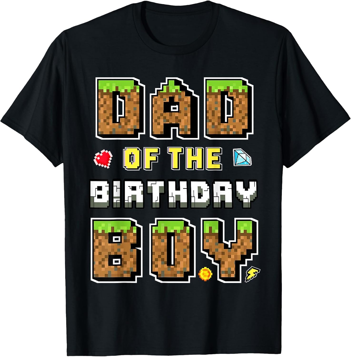 Dad Of The Birthday Boy Gamer Pixel Birthday Party Matching T-Shirt