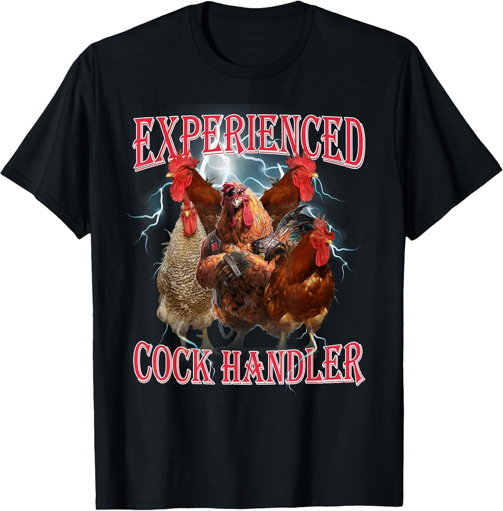 Funny Adult Humor Experienced Cock Handler Inappropriate T-Shirt