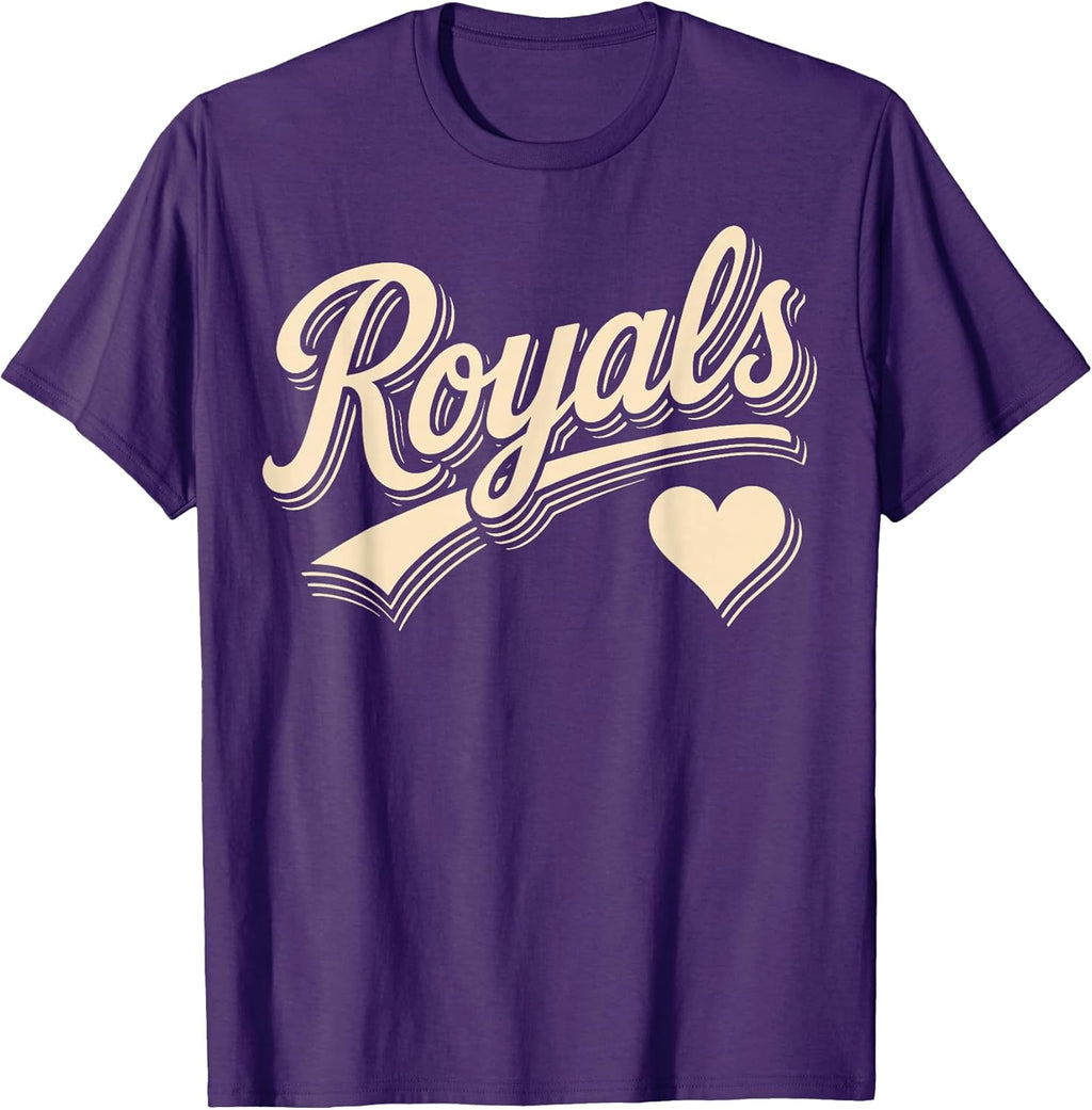 Royals Retro Style Heart Script Name Gift For Men Women Kids T-Shirt