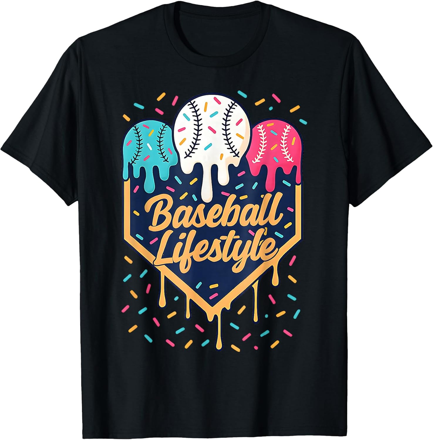 Baseball Life Style Apparel Youth Drip Baseball Boys Kids T-Shirt