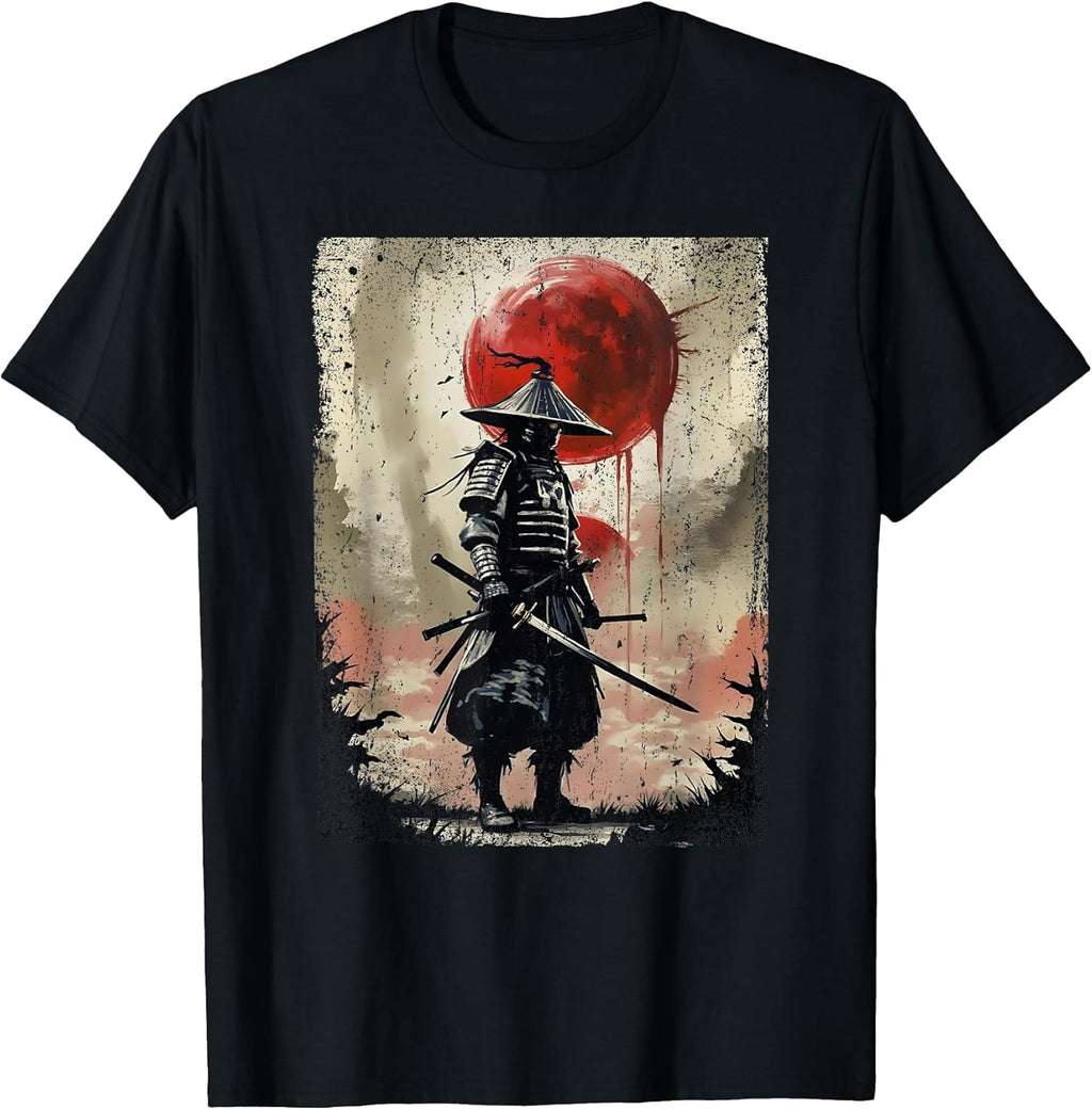 Japanese Art Samurai Vintage Fighter Retro T-Shirt