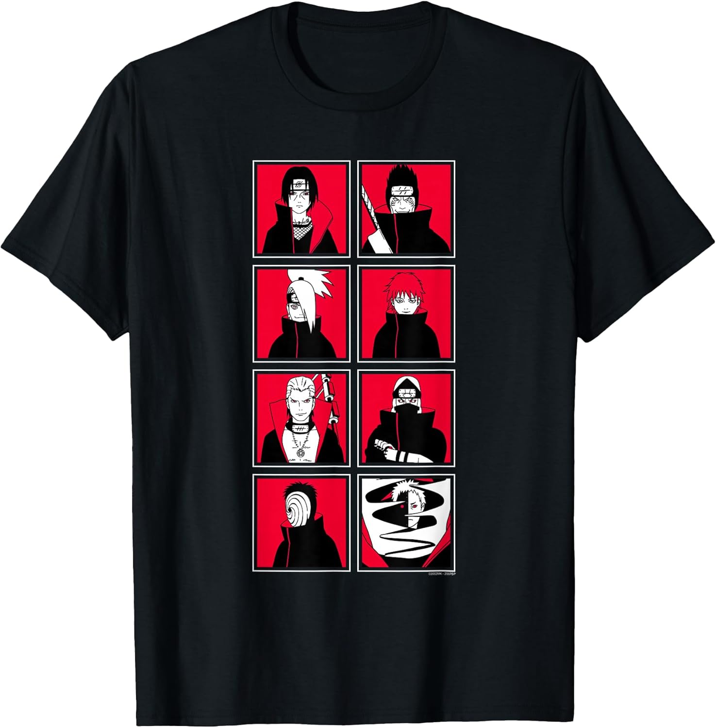 Shippuden Akatsuki Character Frames Pop Art Anime T-Shirt