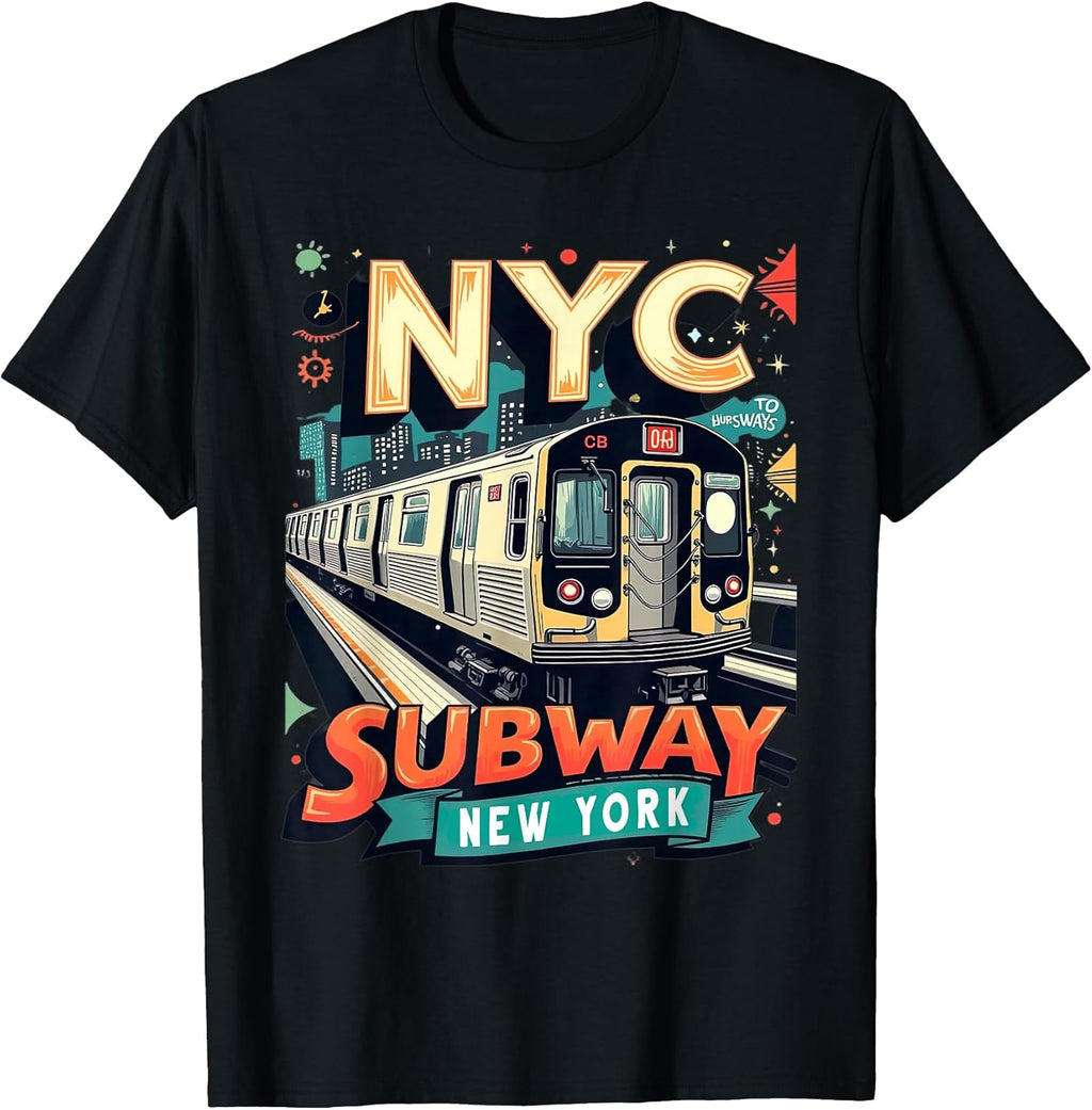Retro NYC Subway Train - Urban City Vibes Design T-Shirt
