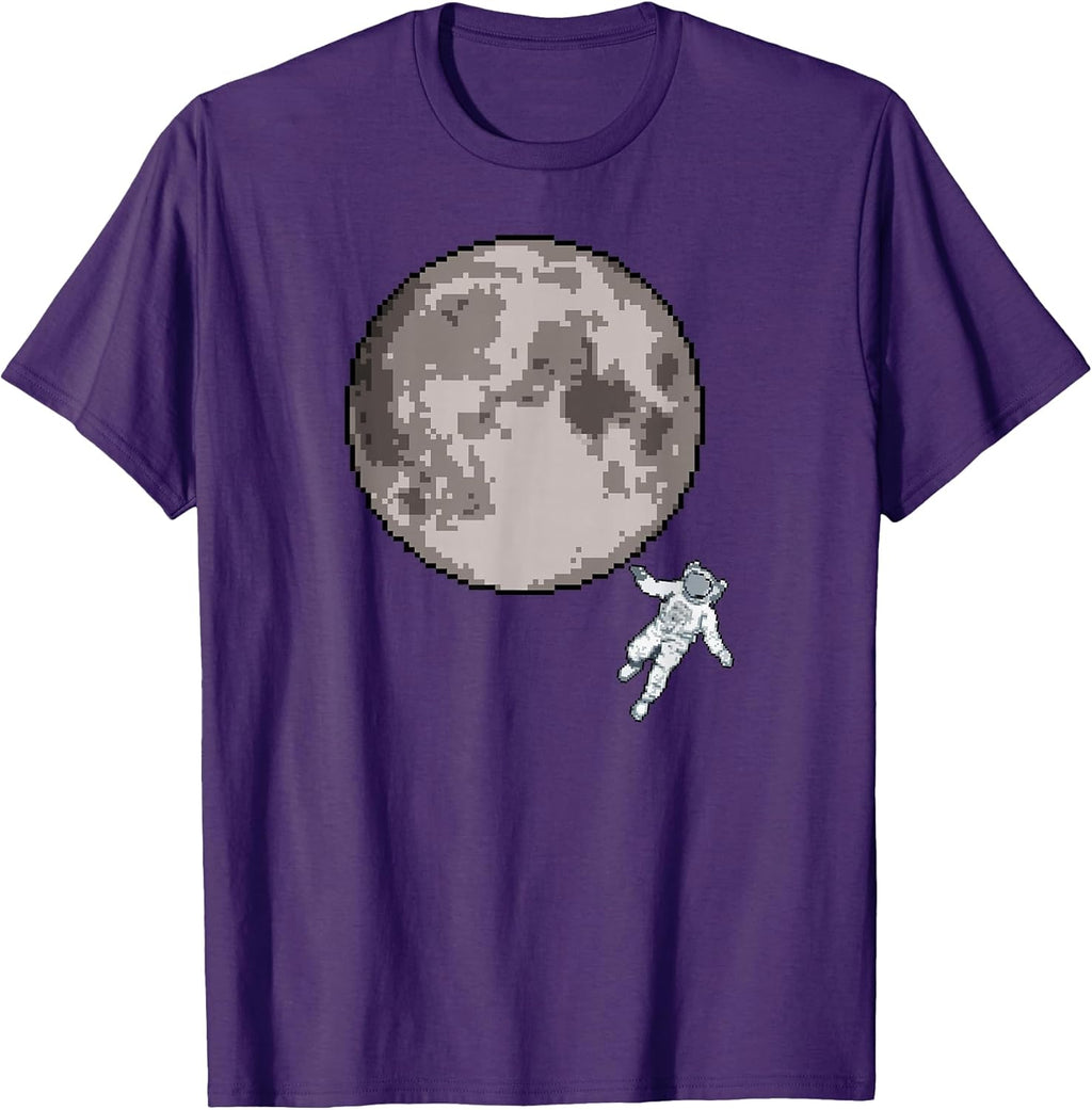 8-Bit Pixel Art Astronaut to the Moon T-Shirt