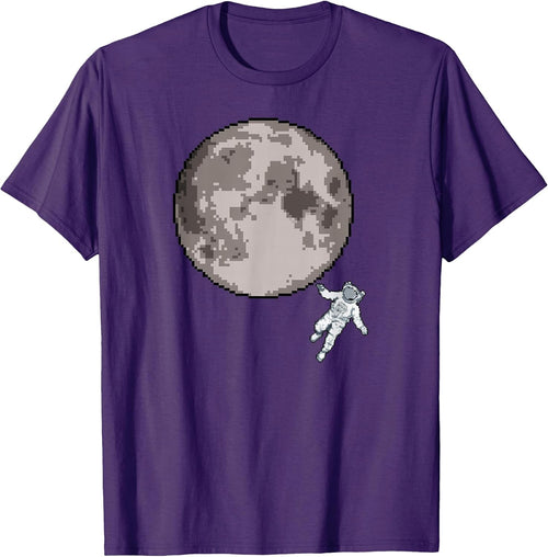 8-Bit Pixel Art Astronaut to the Moon T-Shirt