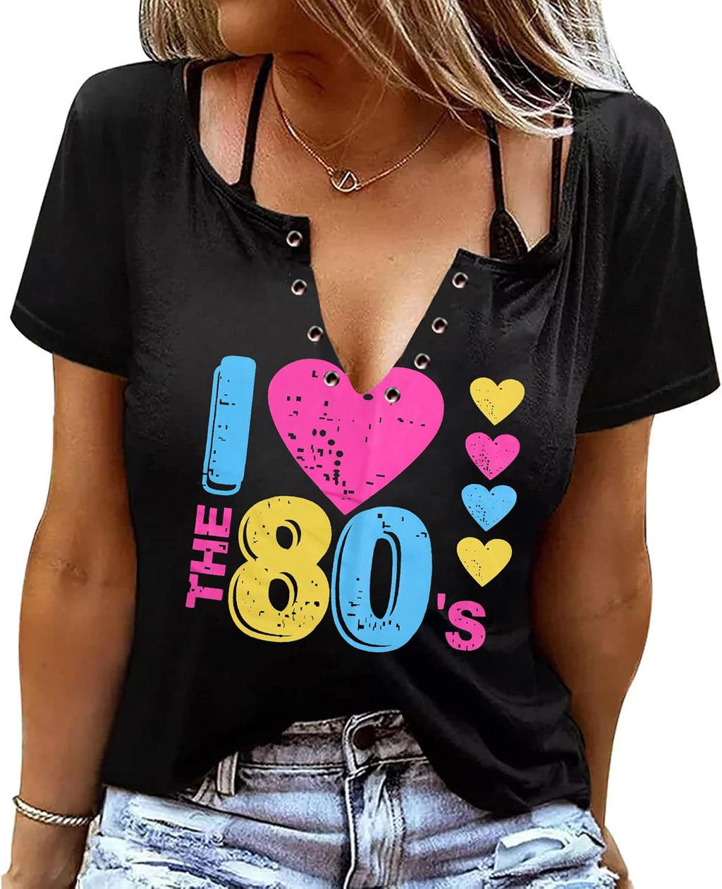 80s Outfit for Women I Love The 80's Shirts Fashion 80s Themed Clothing for Birthday Party Gift