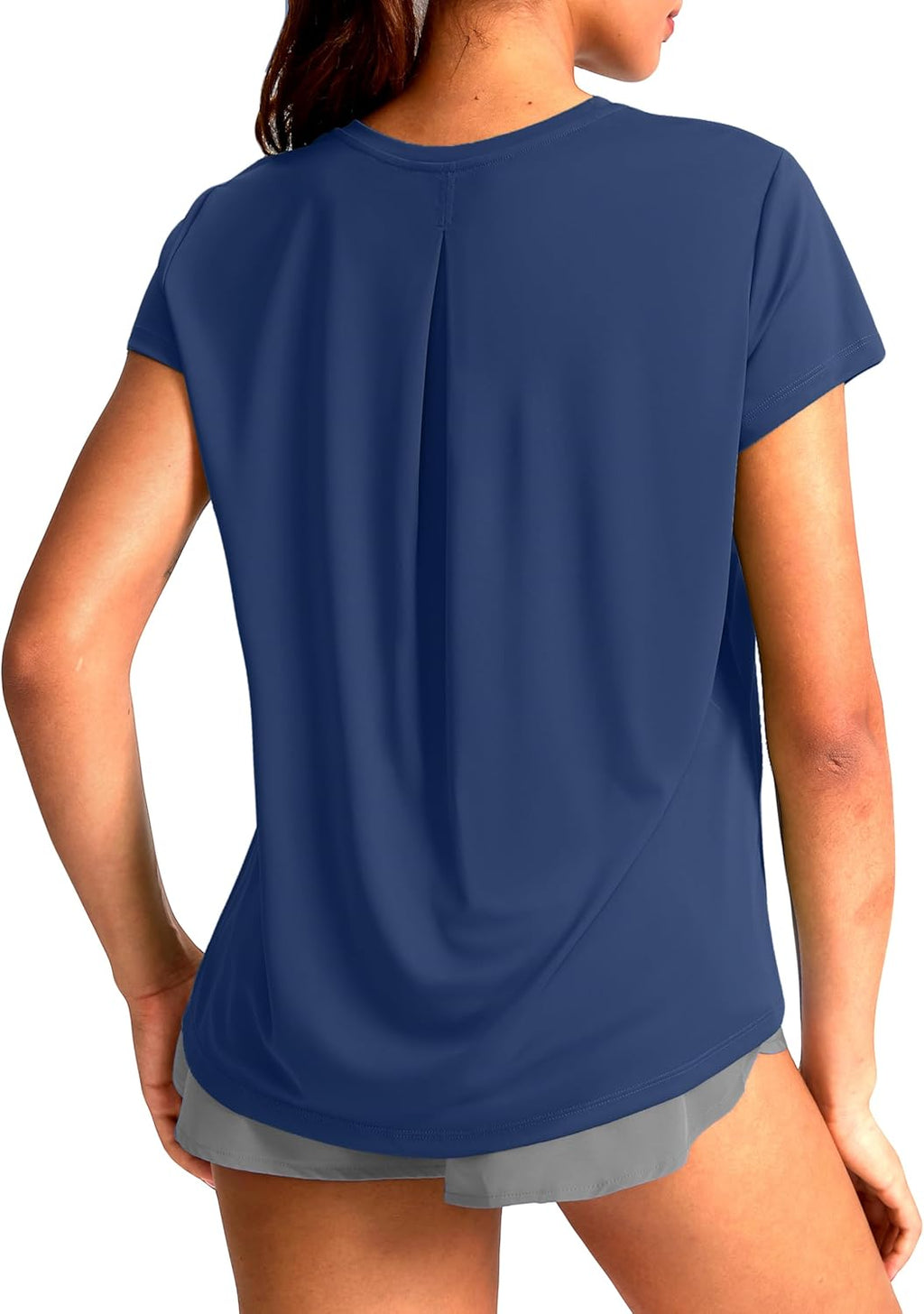 Short Sleeve Workout Tops for Women Loose Yoga T-Shirts Sun Protection Breathable Running Athletic Tee Shirts