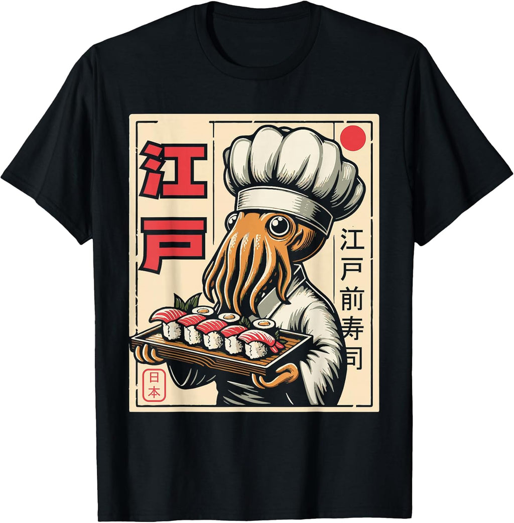 Octopus Chef Sushi Japanese Anime Kawaii T-Shirt