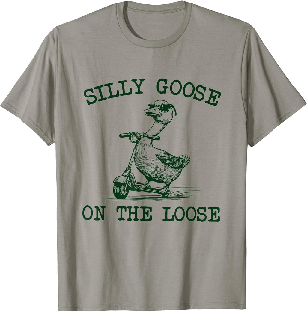Funny Silly Goose On The Loose Silly Goose Boy Girl Kids T-Shirt