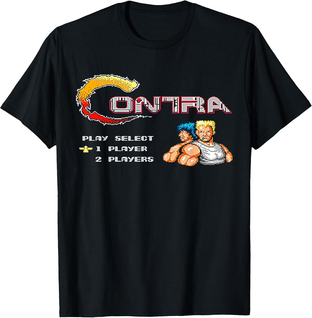 Contra Title Screen Retro Gamer Pixel Warrior Classic Gaming T-Shirt