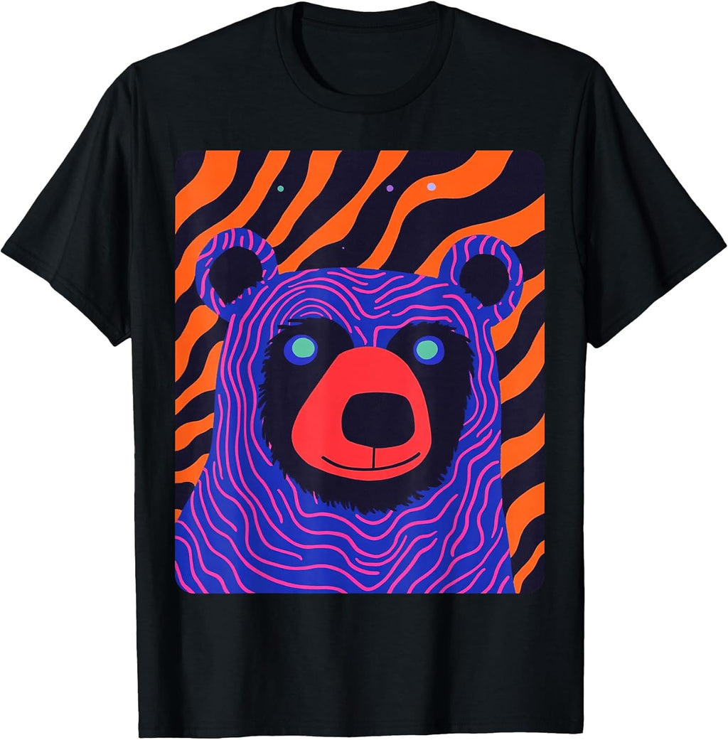 Pop Art Colorful Bear Purple T-Shirt