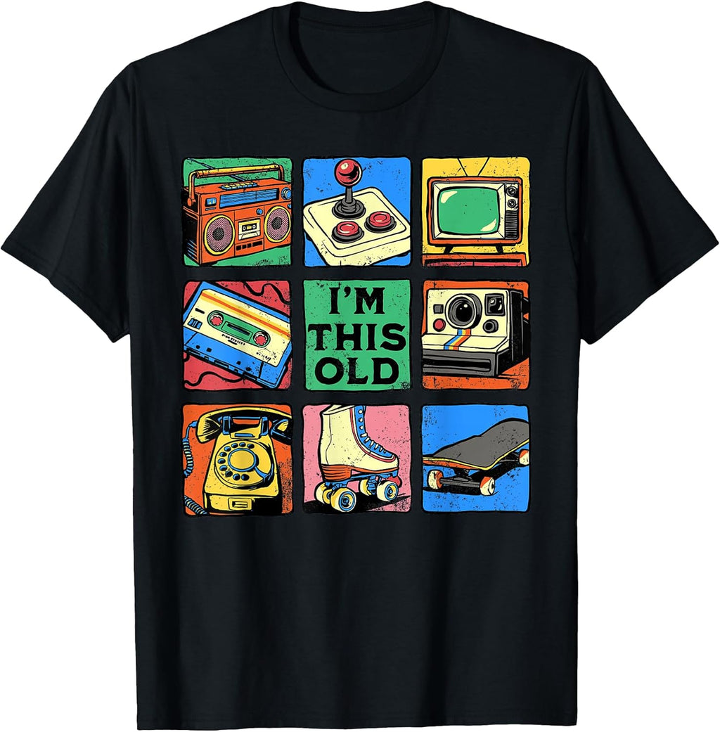 I'm This Old Retro Vintage Nostalgia 80s 90s Cassette Tape T-Shirt