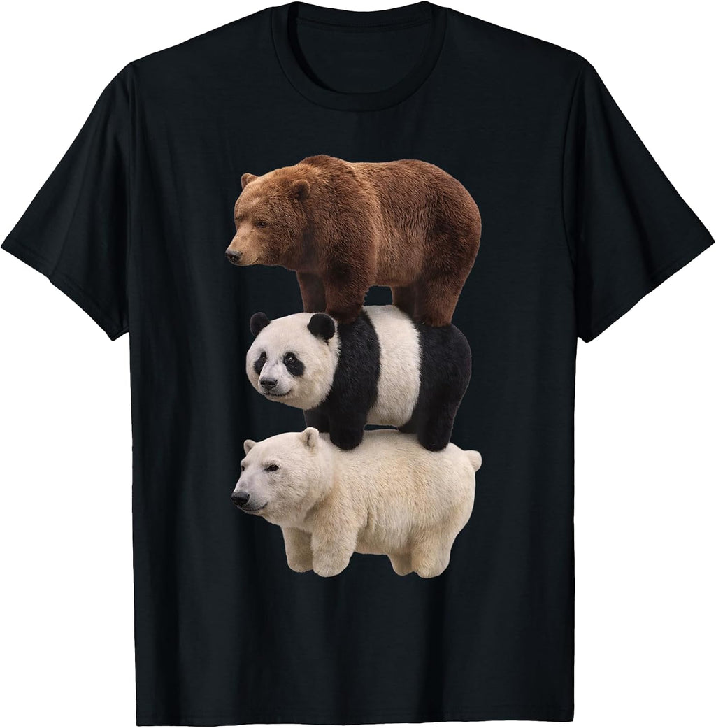 Funny Stacked Bear Panda Polar Bear Animal