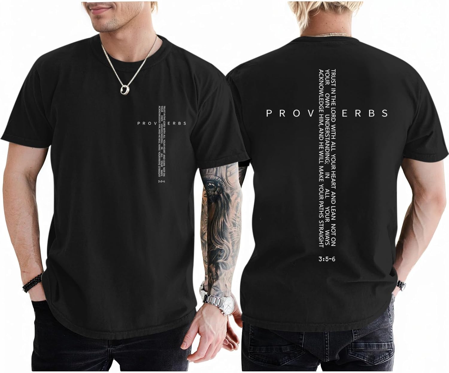 Christian Shirts for Men Vintage Religious Cross Bible Verse T-Shirt Jesus Faith Tshirt Inspirational Graphic Tees