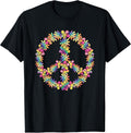 60s 70s Hippie Peace Flower Groovy Party Outfit Retro Women T-Shirt