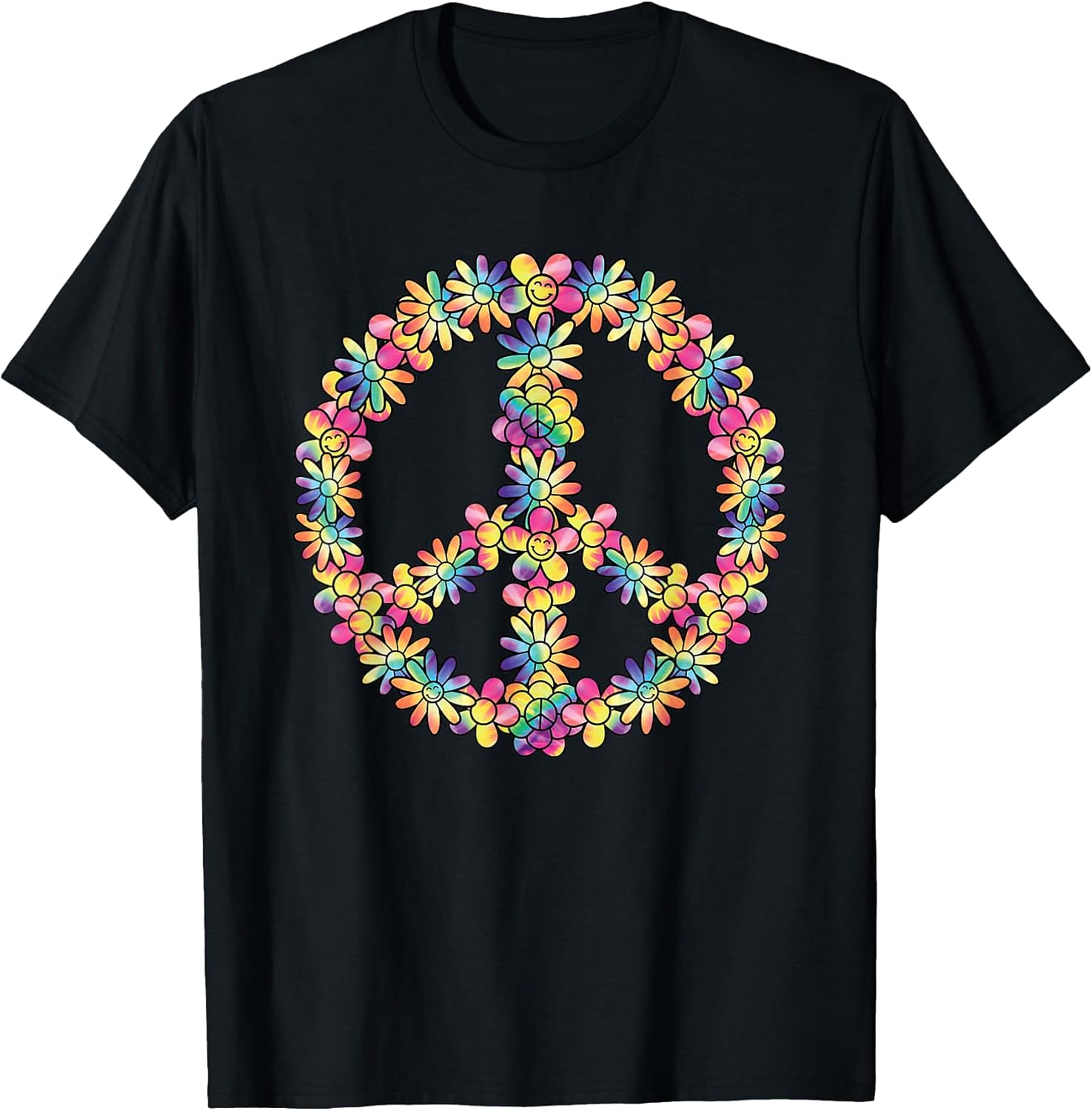 60s 70s Hippie Peace Flower Groovy Party Outfit Retro Women T-Shirt