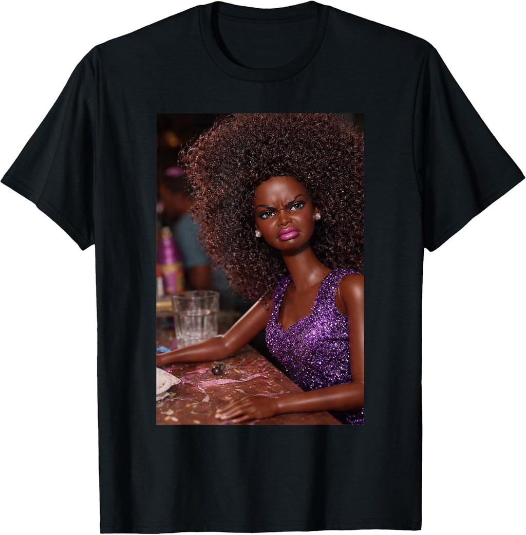 Funny Angry Disgusted African American Black Doll Face Meme T-Shirt