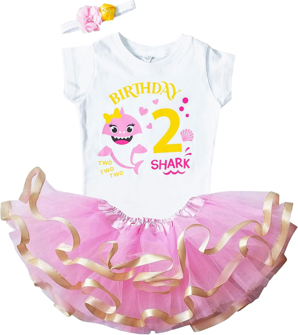 Birthday Outfit Girl Shark Design - 2nd Birthday Girl
