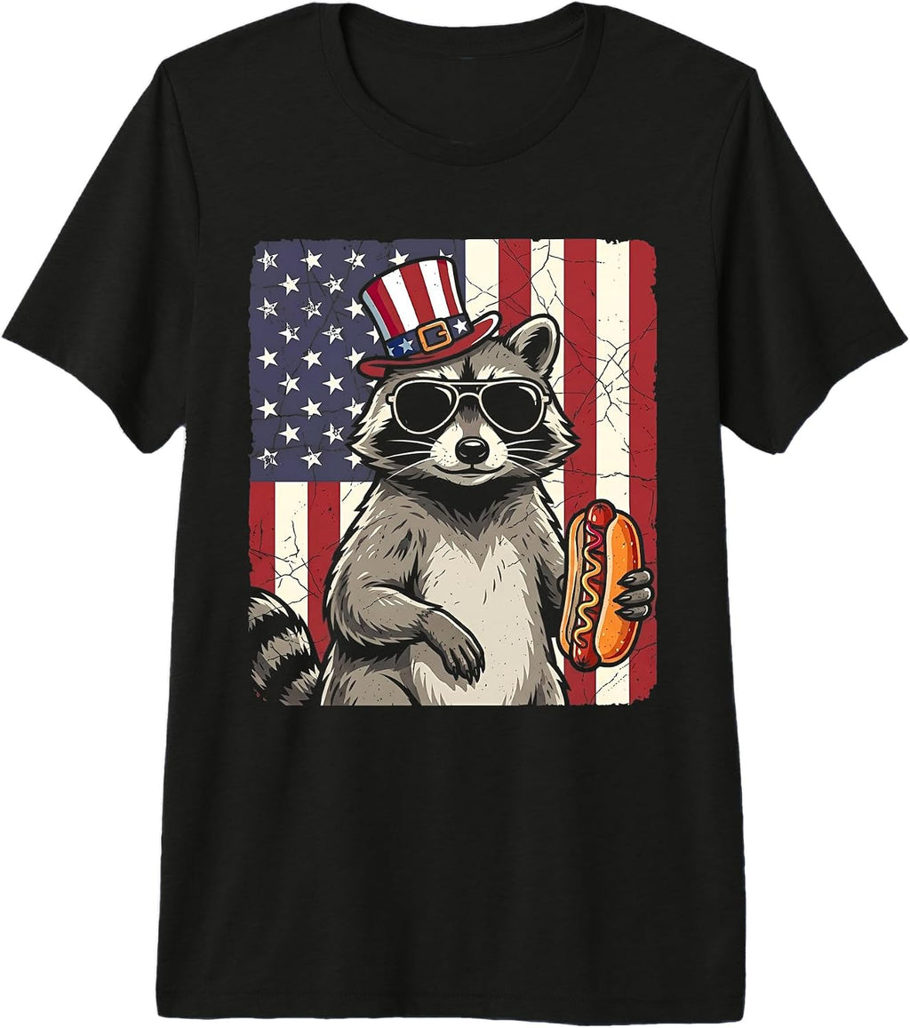 Funny 4th of July Raccoon Patriotic American Flag