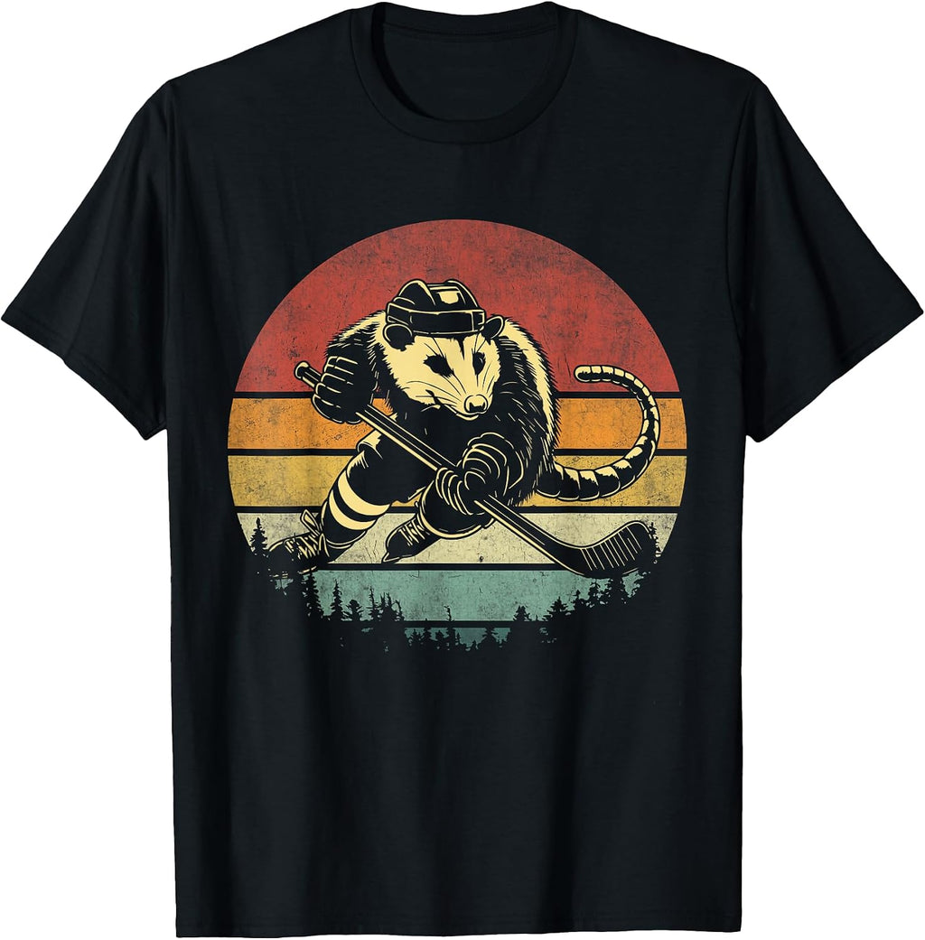 Retro Opossum Hockey Stick Merch & Co