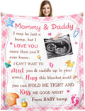 Personalized Ultrasound Blanket for Mom to Be, Custom Baby Sonogram Photo Blanket with Name, Dear Mommy Pregnancy Gift, African American Baby Shower First (Pattern 2)