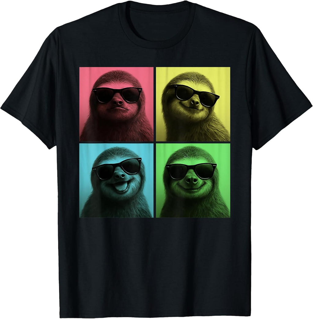 Sloth Funny Pop Art Sloth Lover Photo Booth T-Shirt