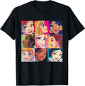 Princess Characters Pop Art Grid T-Shirt Small