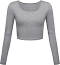 Lightweight Yoga Crop Tops Slim Fit Long Sleeve Workout Shirts for Women