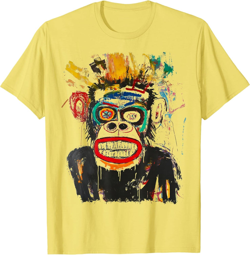 Colorful Abstract Graffiti Doodle Pop Art Monkey Graphic T-Shirt
